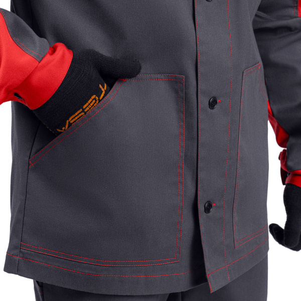 Костюм ВОЛГА с ПК (т.серый/красный)