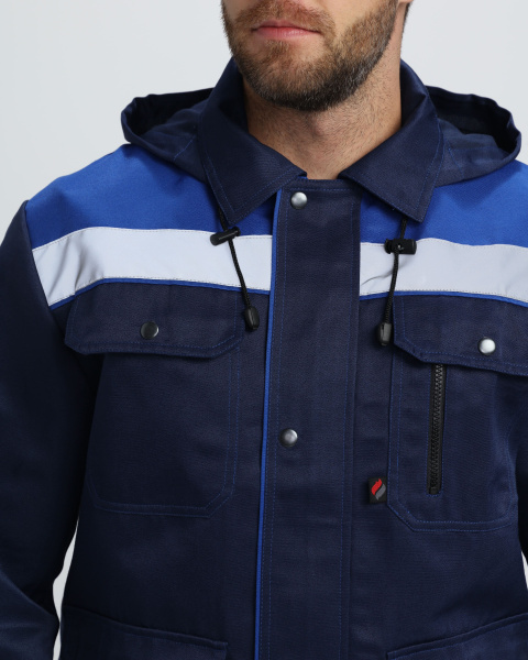 Костюм НЕЙЧ-2 СОП К. с капюшоном с ПК (т.синий/васильковый)