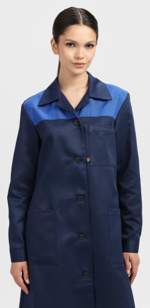 Халат ЛИГОР женский (т.синий/васильковый)