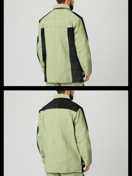 Костюм сварщика А5 комб. 2 кл.защиты с БР (черный/бежевый)