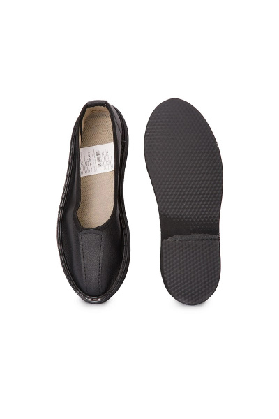 Тапочки закрытые кожаные (черный)