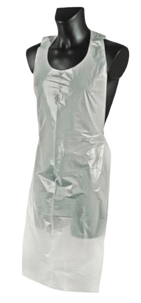 Фартук одноразовый полиэтиленовый 74x120см 10мкм (белый)