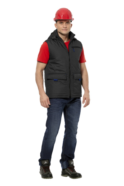 Жилет УНИВЕРСАЛЬНЫЙ зимний (черный/васильковый)