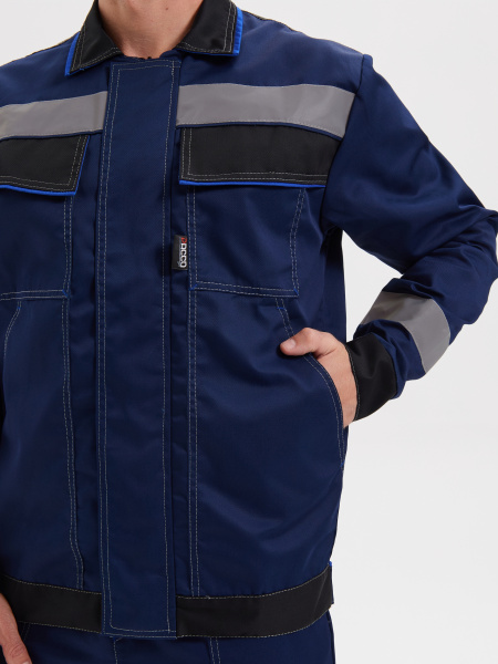 Костюм СИСТЕМА с БР (т.синий/черный/василек)