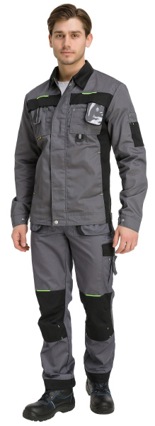 Костюм RONTA KS808 с БР (т.серый/черный/лайм)