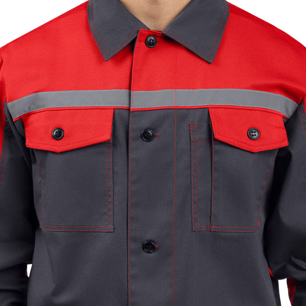 Костюм ВОЛГА с ПК (т.серый/красный)