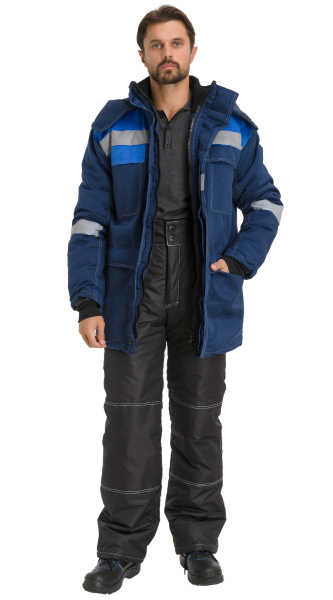 Куртка RONTA KR241 зимняя (т.синий/васильковый)