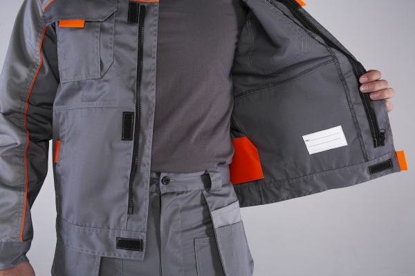 Костюм СОЮЗ-ПРОФЕССИОНАЛ-1 с БР (серый/св.серый/оранжевый)