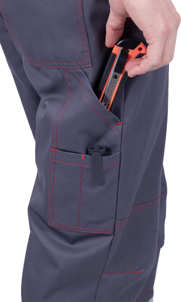 Полукомбинезон ХАЙ-ТЕК SAFETY (серый/красный)