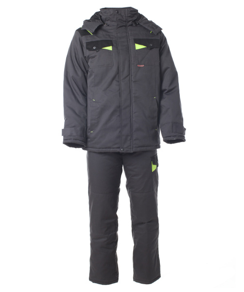 Костюм КОРВЕТ зимний с БР (т.серый/черный/лимон)