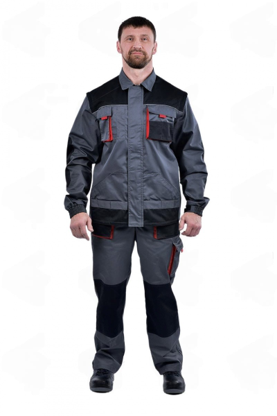 Куртка ХАМЕРТОН (серый/черный/красный)