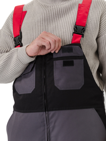 Костюм ВЕКТОР зимний с ПК (т.серый/черный/красный)