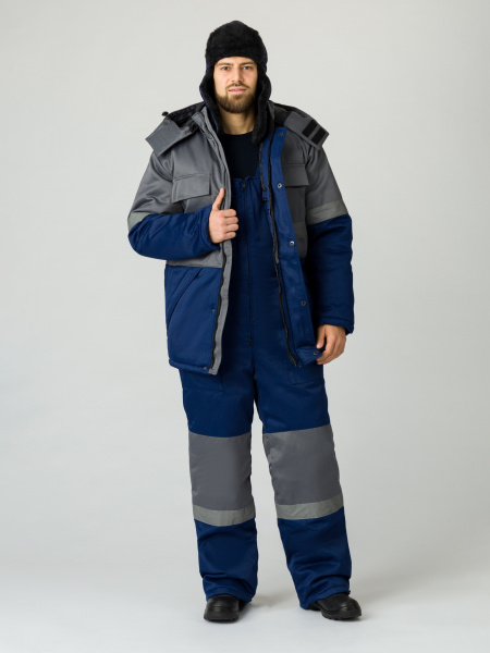 Костюм НОРДХАРД-2 зимний с ПК (т.синий/серый)