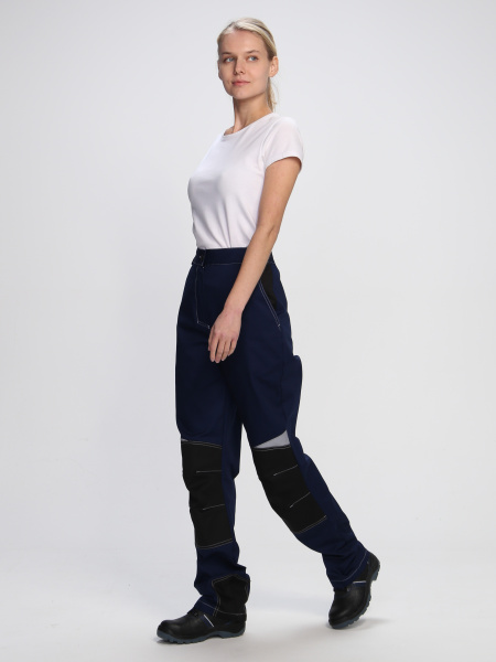 Костюм ВЕКТРОН-1 женский с БР (т.синий/васильковый/черный)