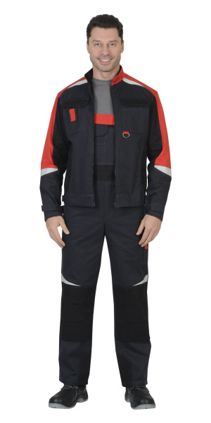 Костюм СИРИУС-ФАВОРИТ-МЕГА с ПК (серый/черный/красный)