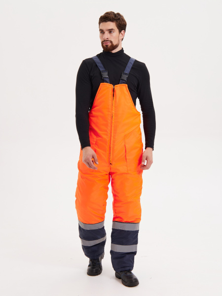 Костюм сигнальный зимний с ПК (оранжевый/т.синий)