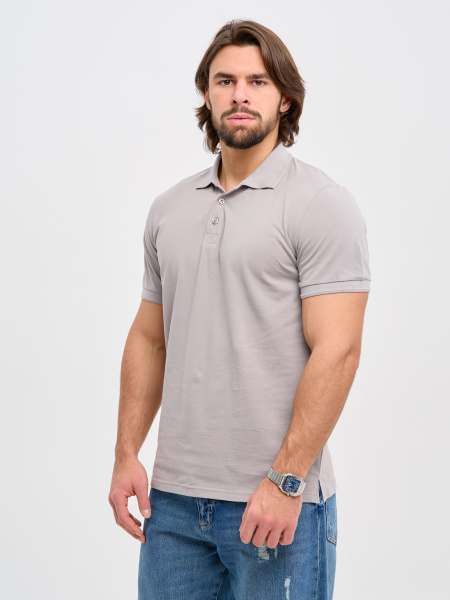 Рубашка-поло с коротким рукавом (серый)