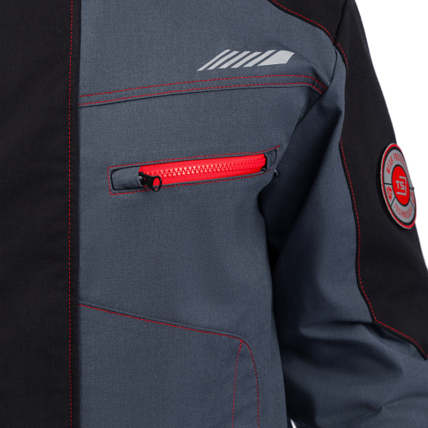 Куртка РЕЙН (т.серый/черный/красный)