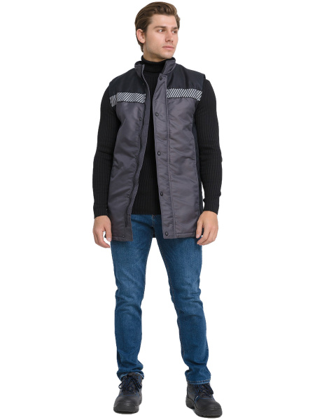 Жилет RONTA JT3085 зимний (т.серый/черный)