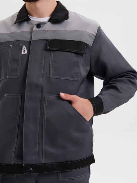 Костюм КОРПУС с ПК (т.серый/черный/св.серый)