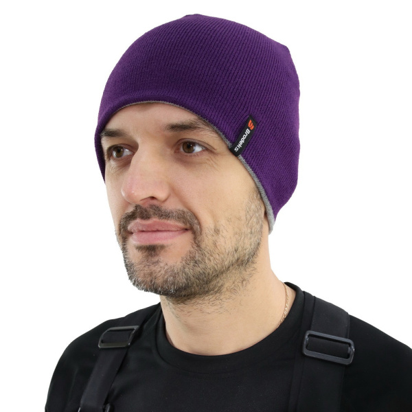 Шапка BRODEKS LIGHT BICOLOR (фиолетовый/серый)