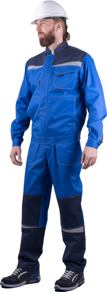 Костюм КМ-10 ЛЮКС летний с БР (василек/т.синий)