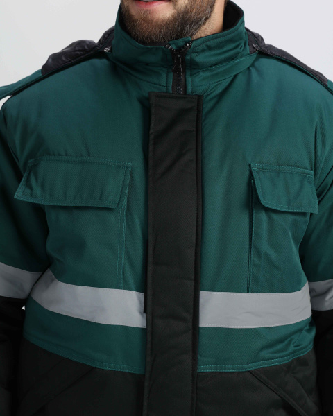 Костюм НОРДХАРД-2 СОП У. зимний с ПК (черный/т.зеленый)