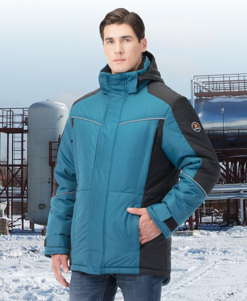 Куртка КОРСАР зимняя (морская волна/черный)