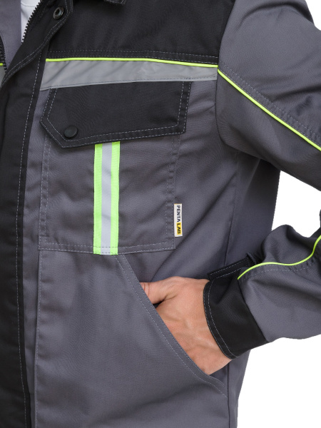 Костюм RONTA KS806 с БР (т.серый/черный/лайм)