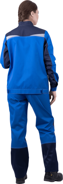 Костюм КМ-10 ЛЮКС жен. летний с БР (василек/т.синий)