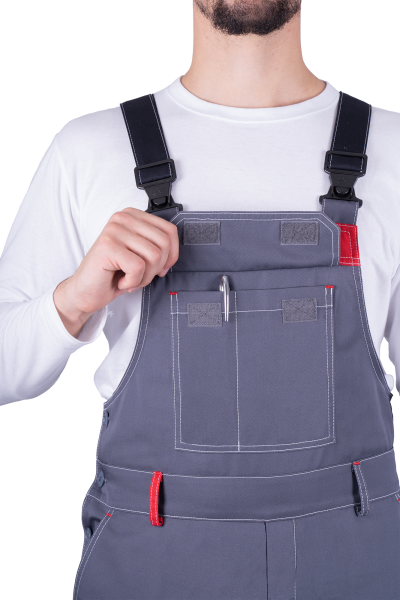 Полукомбинезон ТУРБО SAFETY (серый/чёрный/красный)