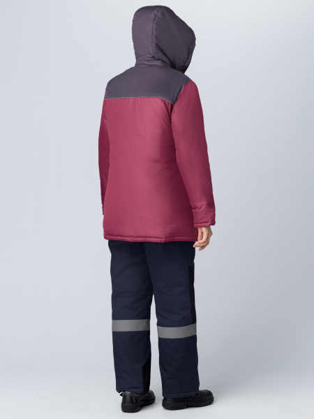 Куртка САКРИН зимняя женская (бордовый/т.серый)
