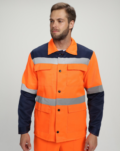Костюм ROAD WORK с ПК (оранжевый/т.синий)
