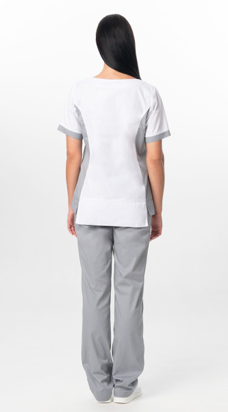 Костюм ГРАЦИЯ женский с БР (серый/белый)