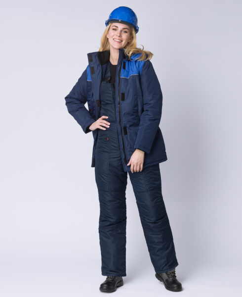 Куртка САКРИН зимняя женская (т.синий/васильковый)