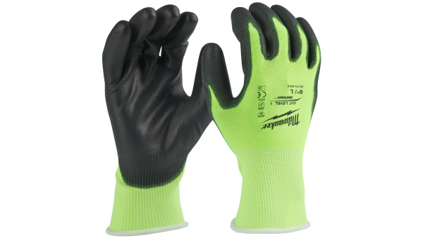 Перчатки HI-VIS CUT LEVEL c полиуретановым покрытием 1/A