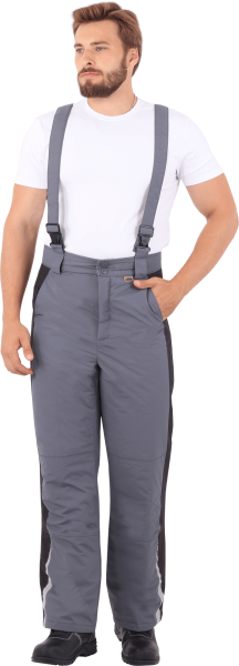 Брюки ХАЙ-ТЕК зимние (серый/черный)