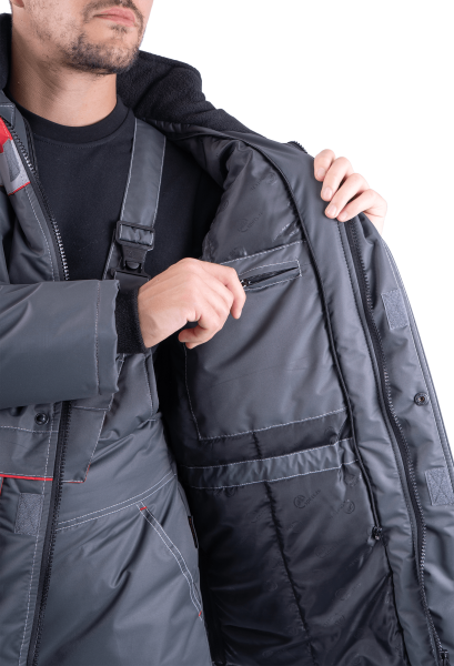 Костюм ЕНИСЕЙ зимний с ПК (серый/красный)