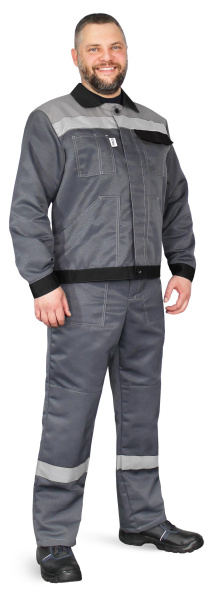 Костюм КОРПУС с ПК (т.серый/черный/св.серый)