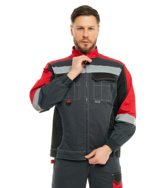 Костюм ФОРМУЛА КОТТОН ФБ1 с БР (т.серый/чёрный/красный)