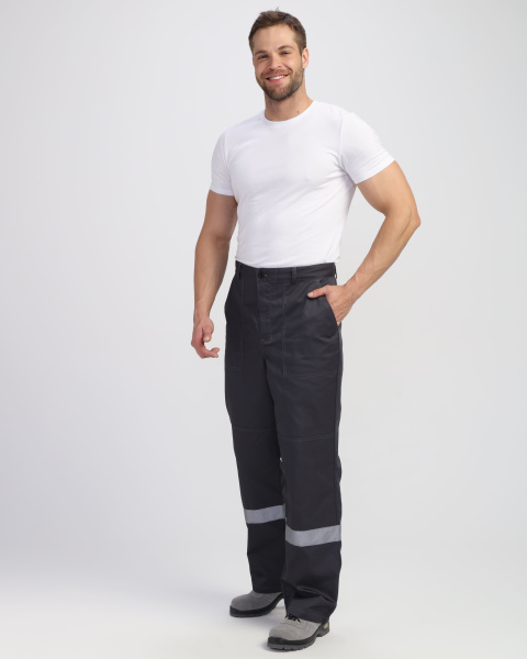 Костюм ЛИГОР-1 ПРЕМИУМ СОП К. с БР (т.серый/красный)