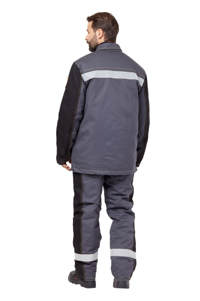 Костюм сварщика ФАЙМЕР 1 зимний с БР (серый/черный)