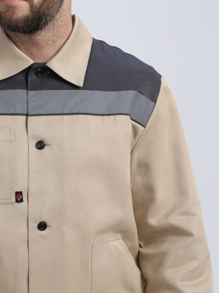 Костюм ЛИГОР-1 СОП с БР (бежевый/т.серый)