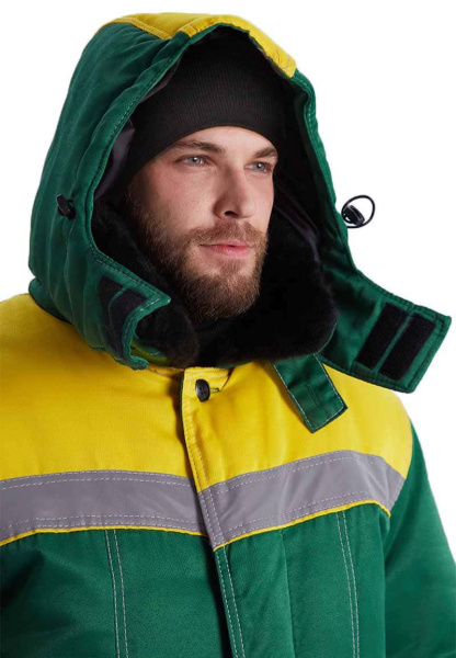 Костюм ВЬЮГА зимний с ПК (т.зелёный/жёлтый)