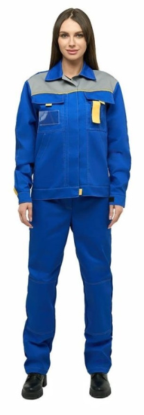 Костюм КАМА Л10-КБР женский с БР (васильковый/серый)