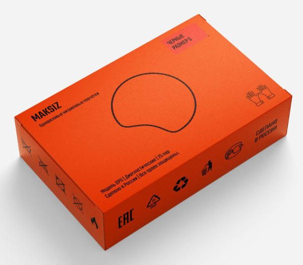 Перчатки DPG MEDIUM BLACK нитриловые неопудренные одноразовые (черный)