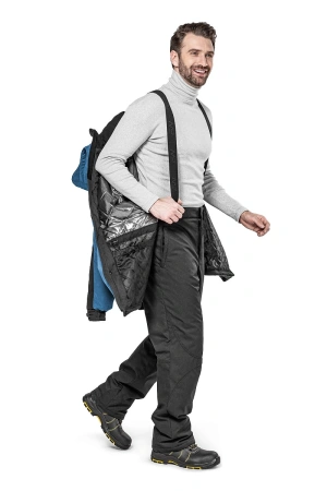 Куртка ЕНИСЕЙ зимняя с фольгированной подкладкой (синий/черный)