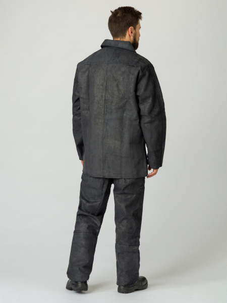 Костюм сварщика цельноспилковый 2 кл.защиты спилок 0,9-1,2 (черный)