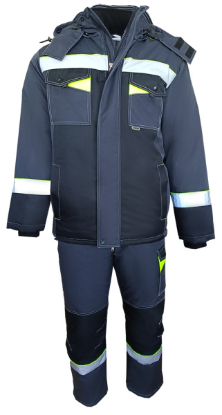 Костюм ОРЕГОН-МЕМБРАНА зимний с БР (т. серый/черный/лимонный)