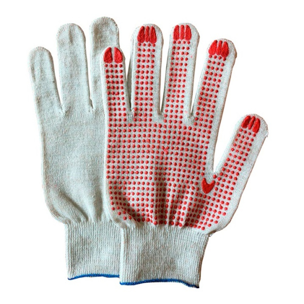 Перчатки х/б с ПВХ (5 нит.) 15 класс